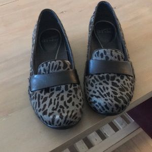 Gray Cheetah dansko clogs